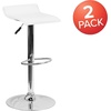 image:imageFlash Furniture Contemporary White Vinyl Adjustable Height Barstool with Solid Wave Seat and Chrome BaseWhite