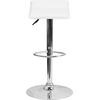 image:imageFlash Furniture Contemporary White Vinyl Adjustable Height Barstool with Solid Wave Seat and Chrome BaseWhite