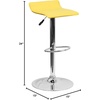 image:imageFlash Furniture Contemporary White Vinyl Adjustable Height Barstool with Solid Wave Seat and Chrome BaseYellow