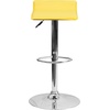image:imageFlash Furniture Contemporary White Vinyl Adjustable Height Barstool with Solid Wave Seat and Chrome BaseYellow