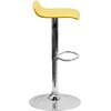image:imageFlash Furniture Contemporary White Vinyl Adjustable Height Barstool with Solid Wave Seat and Chrome BaseYellow