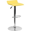 image:imageFlash Furniture Contemporary White Vinyl Adjustable Height Barstool with Solid Wave Seat and Chrome BaseYellow
