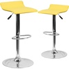 image:imageFlash Furniture Contemporary White Vinyl Adjustable Height Barstool with Solid Wave Seat and Chrome BaseYellow