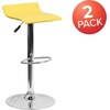 image:imageFlash Furniture Contemporary White Vinyl Adjustable Height Barstool with Solid Wave Seat and Chrome BaseYellow