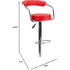 image:imageFlash Furniture Cruz Contemporary Orange Vinyl Adjustable Height Barstool with Arms and Chrome BaseRed