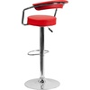 image:imageFlash Furniture Cruz Contemporary Orange Vinyl Adjustable Height Barstool with Arms and Chrome BaseRed