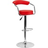 image:imageFlash Furniture Cruz Contemporary Orange Vinyl Adjustable Height Barstool with Arms and Chrome BaseRed