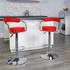 image:imageFlash Furniture Cruz Contemporary Orange Vinyl Adjustable Height Barstool with Arms and Chrome BaseRed