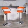 image:imageFlash Furniture Cruz Contemporary Orange Vinyl Adjustable Height Barstool with Arms and Chrome Baseorange
