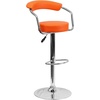 image:imageFlash Furniture Cruz Contemporary Orange Vinyl Adjustable Height Barstool with Arms and Chrome Baseorange