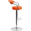image:imageFlash Furniture Cruz Contemporary Orange Vinyl Adjustable Height Barstool with Arms and Chrome Baseorange