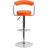 image:imageFlash Furniture Cruz Contemporary Orange Vinyl Adjustable Height Barstool with Arms and Chrome Baseorange