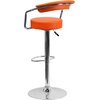 image:imageFlash Furniture Cruz Contemporary Orange Vinyl Adjustable Height Barstool with Arms and Chrome Baseorange