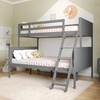 image:imageFlash Furniture Dallas TwinOverTwin Convertible Wood Bunk Bed Slatted Wood Kids Bunk Bed Frame with Ladder No Box Spring Needed WhiteGrey
