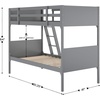 image:imageFlash Furniture Dallas TwinOverTwin Convertible Wood Bunk Bed Slatted Wood Kids Bunk Bed Frame with Ladder No Box Spring Needed WhiteGrey
