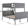 image:imageFlash Furniture Dallas TwinOverTwin Convertible Wood Bunk Bed Slatted Wood Kids Bunk Bed Frame with Ladder No Box Spring Needed WhiteGrey