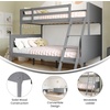 image:imageFlash Furniture Dallas TwinOverTwin Convertible Wood Bunk Bed Slatted Wood Kids Bunk Bed Frame with Ladder No Box Spring Needed WhiteGrey