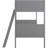 image:imageFlash Furniture Dallas TwinOverTwin Convertible Wood Bunk Bed Slatted Wood Kids Bunk Bed Frame with Ladder No Box Spring Needed WhiteGrey