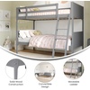 image:imageFlash Furniture Dallas TwinOverTwin Convertible Wood Bunk Bed Slatted Wood Kids Bunk Bed Frame with Ladder No Box Spring Needed WhiteGrey