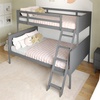 image:imageFlash Furniture Dallas TwinOverTwin Convertible Wood Bunk Bed Slatted Wood Kids Bunk Bed Frame with Ladder No Box Spring Needed WhiteGrey