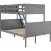 image:imageFlash Furniture Dallas TwinOverTwin Convertible Wood Bunk Bed Slatted Wood Kids Bunk Bed Frame with Ladder No Box Spring Needed WhiteGrey