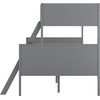 image:imageFlash Furniture Dallas TwinOverTwin Convertible Wood Bunk Bed Slatted Wood Kids Bunk Bed Frame with Ladder No Box Spring Needed WhiteGrey