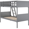 image:imageFlash Furniture Dallas TwinOverTwin Convertible Wood Bunk Bed Slatted Wood Kids Bunk Bed Frame with Ladder No Box Spring Needed WhiteGrey