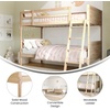 image:imageFlash Furniture Dallas TwinOverTwin Convertible Wood Bunk Bed Slatted Wood Kids Bunk Bed Frame with Ladder No Box Spring Needed WhiteNatural