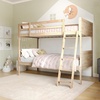 image:imageFlash Furniture Dallas TwinOverTwin Convertible Wood Bunk Bed Slatted Wood Kids Bunk Bed Frame with Ladder No Box Spring Needed WhiteNatural