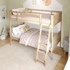 image:imageFlash Furniture Dallas TwinOverTwin Convertible Wood Bunk Bed Slatted Wood Kids Bunk Bed Frame with Ladder No Box Spring Needed WhiteNatural