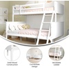 image:imageFlash Furniture Dallas TwinOverTwin Convertible Wood Bunk Bed Slatted Wood Kids Bunk Bed Frame with Ladder No Box Spring Needed WhiteWhite