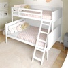 image:imageFlash Furniture Dallas TwinOverTwin Convertible Wood Bunk Bed Slatted Wood Kids Bunk Bed Frame with Ladder No Box Spring Needed WhiteWhite