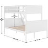 image:imageFlash Furniture Dallas TwinOverTwin Convertible Wood Bunk Bed Slatted Wood Kids Bunk Bed Frame with Ladder No Box Spring Needed WhiteWhite