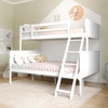 image:imageFlash Furniture Dallas TwinOverTwin Convertible Wood Bunk Bed Slatted Wood Kids Bunk Bed Frame with Ladder No Box Spring Needed WhiteWhite