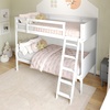 image:imageFlash Furniture Dallas TwinOverTwin Convertible Wood Bunk Bed Slatted Wood Kids Bunk Bed Frame with Ladder No Box Spring Needed WhiteWhite