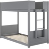 image:imageFlash Furniture Dallas TwinOverTwin Convertible Wood Bunk Bed Solid Wood Kids Bunk Bed Frame with Ladder No Box Spring Needed GrayGrey