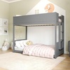 image:imageFlash Furniture Dallas TwinOverTwin Convertible Wood Bunk Bed Solid Wood Kids Bunk Bed Frame with Ladder No Box Spring Needed GrayGrey