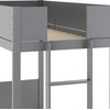 image:imageFlash Furniture Dallas TwinOverTwin Convertible Wood Bunk Bed Solid Wood Kids Bunk Bed Frame with Ladder No Box Spring Needed GrayGrey