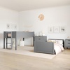 image:imageFlash Furniture Dallas TwinOverTwin Convertible Wood Bunk Bed Solid Wood Kids Bunk Bed Frame with Ladder No Box Spring Needed GrayGrey
