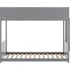 image:imageFlash Furniture Dallas TwinOverTwin Convertible Wood Bunk Bed Solid Wood Kids Bunk Bed Frame with Ladder No Box Spring Needed GrayGrey