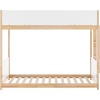 image:imageFlash Furniture Dallas TwinOverTwin Convertible Wood Bunk Bed Solid Wood Kids Bunk Bed Frame with Ladder No Box Spring Needed GrayWhiteNatural