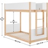 image:imageFlash Furniture Dallas TwinOverTwin Convertible Wood Bunk Bed Solid Wood Kids Bunk Bed Frame with Ladder No Box Spring Needed GrayWhiteNatural