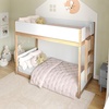 image:imageFlash Furniture Dallas TwinOverTwin Convertible Wood Bunk Bed Solid Wood Kids Bunk Bed Frame with Ladder No Box Spring Needed GrayWhiteNatural