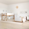 image:imageFlash Furniture Dallas TwinOverTwin Convertible Wood Bunk Bed Solid Wood Kids Bunk Bed Frame with Ladder No Box Spring Needed GrayWhiteNatural