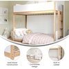 image:imageFlash Furniture Dallas TwinOverTwin Convertible Wood Bunk Bed Solid Wood Kids Bunk Bed Frame with Ladder No Box Spring Needed GrayWhiteNatural