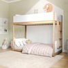 image:imageFlash Furniture Dallas TwinOverTwin Convertible Wood Bunk Bed Solid Wood Kids Bunk Bed Frame with Ladder No Box Spring Needed GrayWhiteNatural