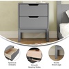 image:imageFlash Furniture Dallas Wood Nightstand Side Table Kids Bedroom End Table with 2 Storage Drawers Cutout Handles Smooth Ball Bearing Slides WhiteGrey