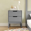image:imageFlash Furniture Dallas Wood Nightstand Side Table Kids Bedroom End Table with 2 Storage Drawers Cutout Handles Smooth Ball Bearing Slides WhiteGrey