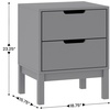 image:imageFlash Furniture Dallas Wood Nightstand Side Table Kids Bedroom End Table with 2 Storage Drawers Cutout Handles Smooth Ball Bearing Slides WhiteGrey