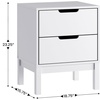 image:imageFlash Furniture Dallas Wood Nightstand Side Table Kids Bedroom End Table with 2 Storage Drawers Cutout Handles Smooth Ball Bearing Slides WhiteWhite